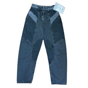 AUTHENTIC Alexander McQueen Women’s Casual Solid Moto Tapered Black Denim Jeans